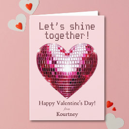 Personlig Disco Heart Valentine Day Card Helgkort