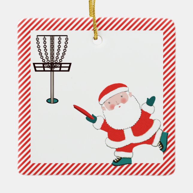 Personlig Disk Golf Gift Julgransprydnad Keramik (Framsida)