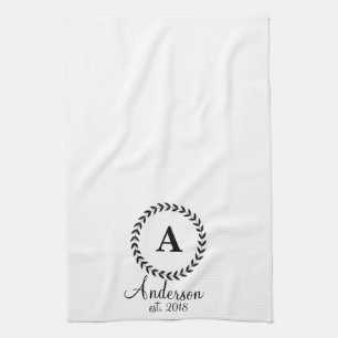 Personlig diskhandduk med monogram och namn kökshandduk