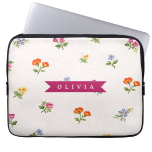 Personlig Ditsy Blommig Cottagecore Vildblomma Laptop Fodral