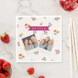 Personlig Ditsy Blommig Cottagecore Vildblomma Pappersservett