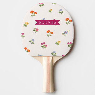 Personlig Ditsy Blommig Cottagecore Vildblomma Pingisracket