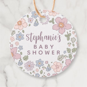 Personlig Ditsy Blommigt Baby Shower Gift-Märkre Gåvor Etiketter
