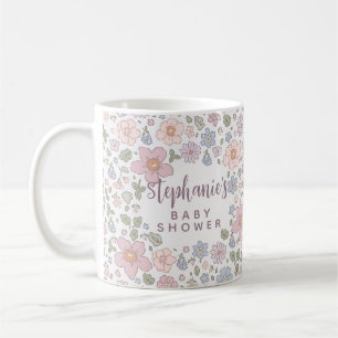 Personlig Ditsy Blommigt Baby Shower Mugg