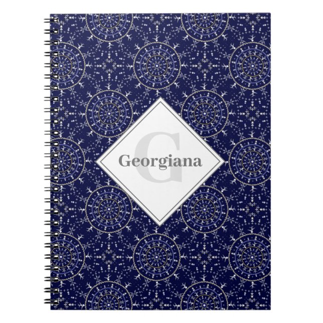 Personlig Ditsy Winter Snö Änglar Snögubbar Tile Anteckningsbok (Framsidan)