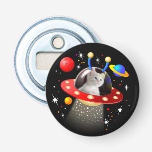 Personlig DITT CAT-UTRYMME Katt Kitten Sci-Fi Flasköppnare