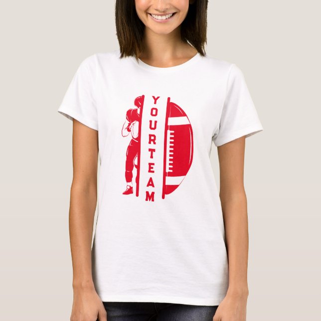 Personlig ditt fotbollslag Namn och ditt namn T Shirt (Framsida)