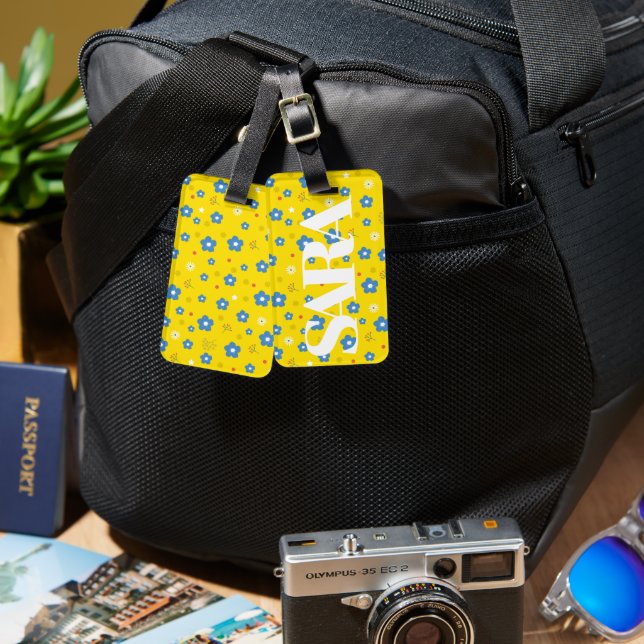 Personlig ditt namn Acrylic Luggage Tag Bagagebricka (Fram & Baksida)