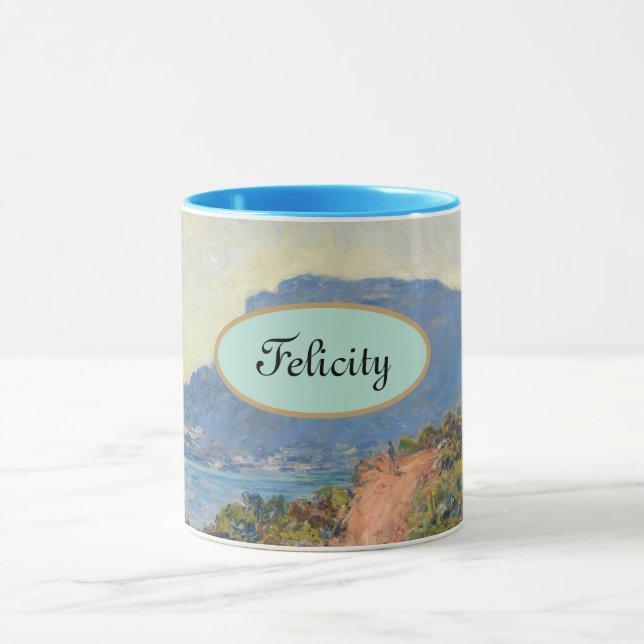 Personlig "Ditt namn" Claude Monet Mountain Mugg (Center)