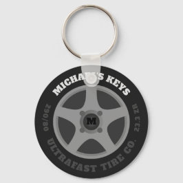 Personlig ditt namn Däck Co. Keychain Nyckelring