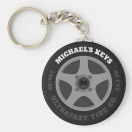 Personlig ditt namn Däck Co. Keychain Nyckelring