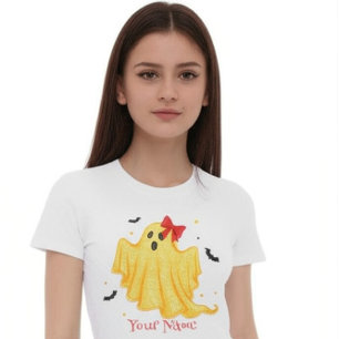 Personlig Ditt Namn Flickors Halloween Spöke T Shirt