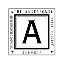 Personlig ditt namn och Adress-kvadrat Självfärgande Stämpel