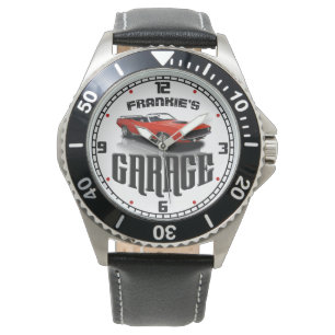 Personlig DITT NAMN Plymouth Cuda Car Garage Armbandsur