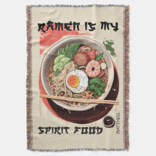 Personlig ditt namn Ramen Blanket Filt