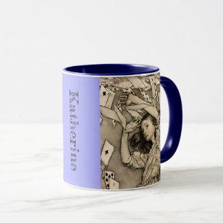 Personlig Ditt namn Vintage Alice i Wonderland Mugg
