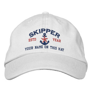 Personlig ditt namnår Skipper Star Anchor Broderad Keps
