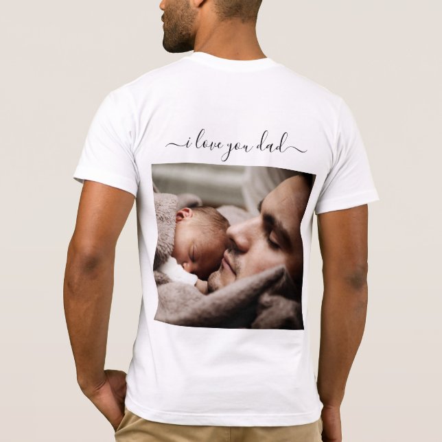 Personlig ditt Pappa-foto T-Shirt I Kärlek You PAP (Baksida)