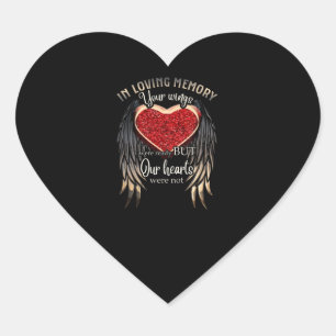 Personlig ditt Vingar var Redo, men våra hjärtan Hjärtformat Klistermärke