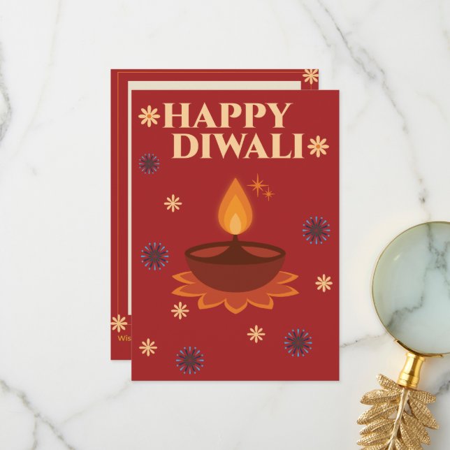 Personlig Diwali-kort Tack Kort (Fram/Back In Situ)
