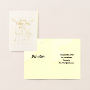 Personlig DIY mors dag med original dikten Folierat Kort