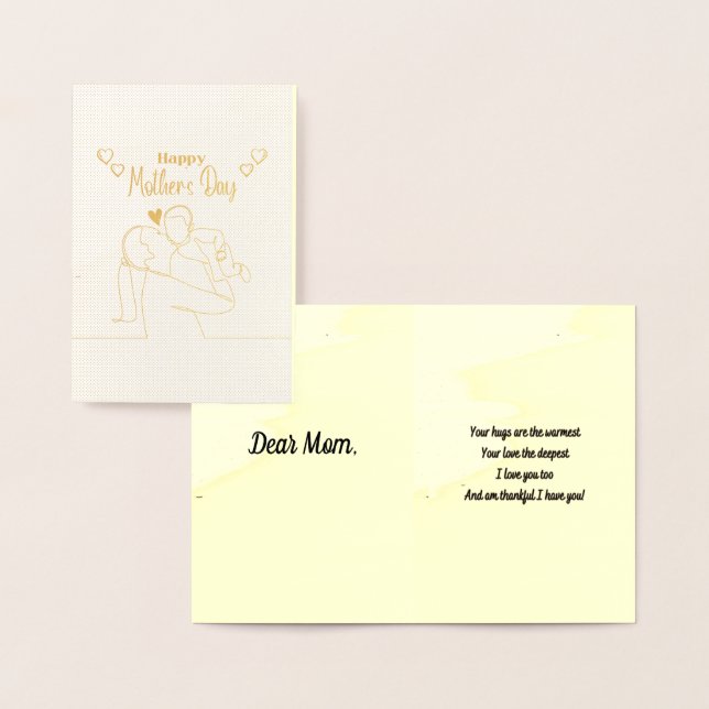 Personlig DIY mors dag med original dikten Folierat Kort (Display)