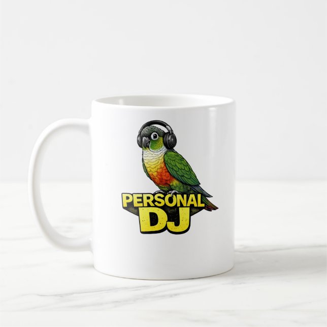 Personlig DJ Green Cheek Conure Kaffemugg (Vänster)