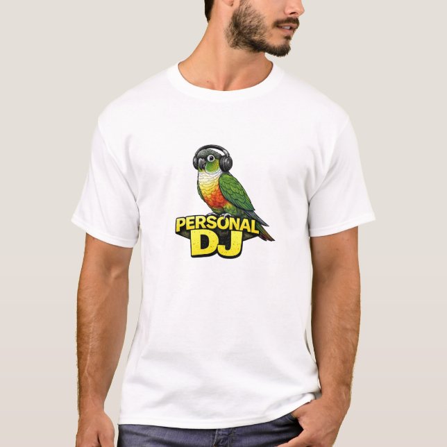 Personlig DJ Green Cheek Conure T Shirt (Framsida)