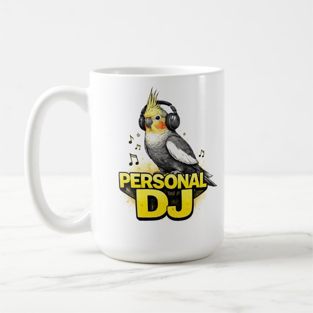 Personlig DJ Nymfparakit Kaffemugg (Vänster)