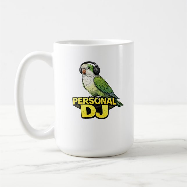 Personlig DJ Quakerpapegoja Kaffemugg (Vänster)