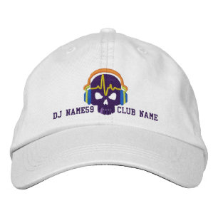 Personlig DJ Skulla ditt namn Klubb Embroidery Broderad Keps