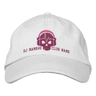 Personlig DJ Skulla ditt namn Klubb Embroidery Broderad Keps