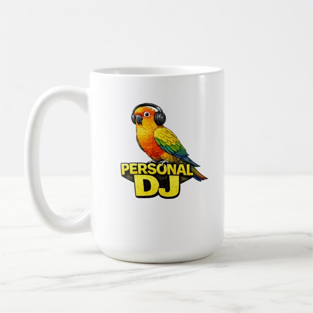 Personlig DJ Sun Conure Kaffemugg (Vänster)