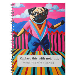Personlig Djur - Cute Pug Anteckningsbok