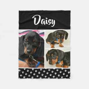 Personlig Djurälskare Photo Collage Pawprint Fleecefilt