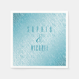 Personlig Djurutskrift Blått Glitter Glam Pappersservett