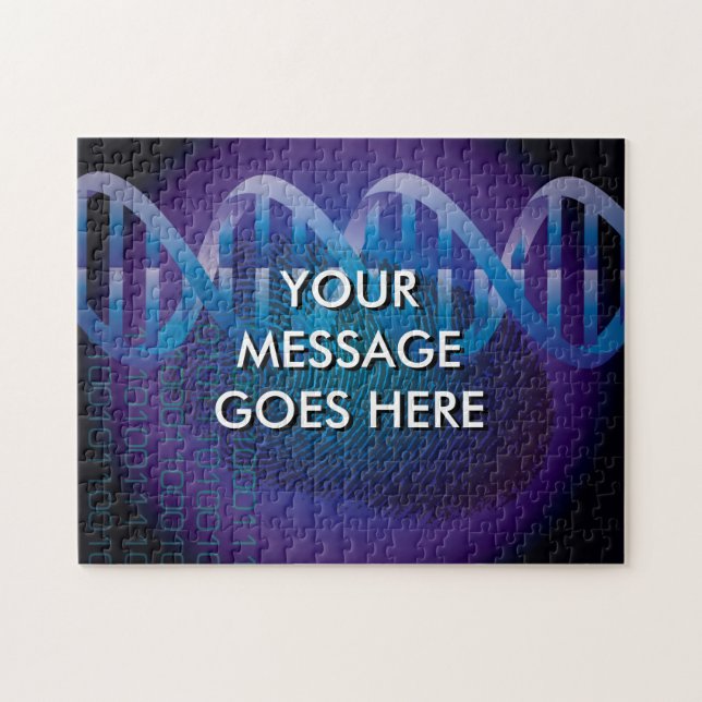 Personlig DNA Fingerprint Science Pussel (Horisontell)