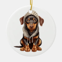 Personlig Doberman Pinscher Hund Art Julgransprydnad Keramik