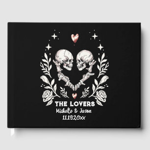 Personlig Död Älskare Gothic Skeleton Bröllop Gästböcker