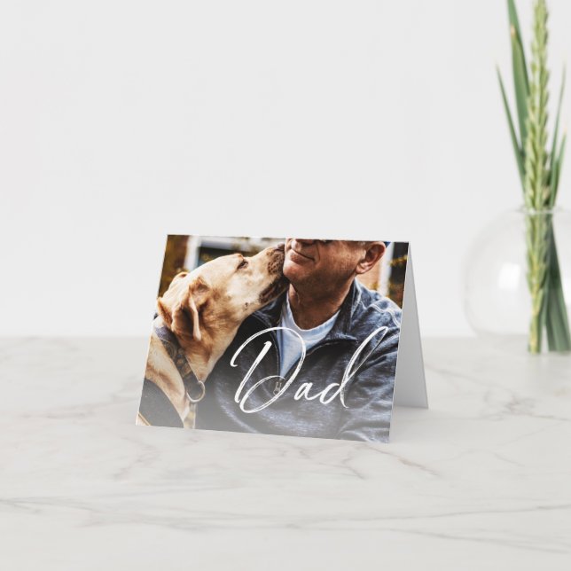 Personlig "Dog Dad" fadersdags fotokort Kort (Framsida)