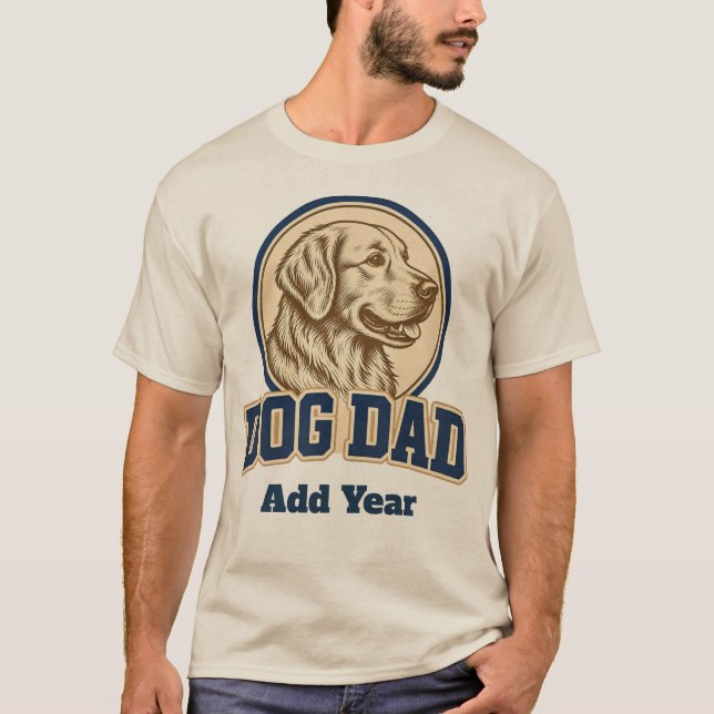 Personlig 'Dog Dad' Varsity-tröja T Shirt (Framsida)