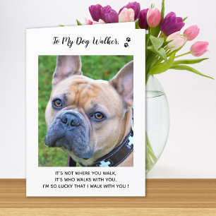 Personlig Dog Walker Djuromsorg Pet Photo Tack Kort