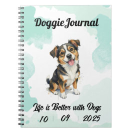 Personlig Doggie Journal - Anpassningsbar Date Anteckningsbok