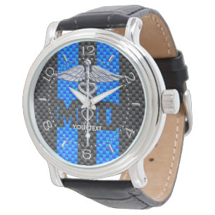 Personlig Doktor MD Caduceus Carbon Rand Armbandsur