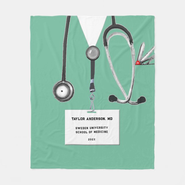 personlig doktor studenten-gåva fleecefilt (Framsidan)