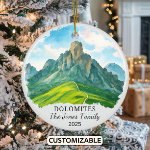 Personlig Dolomites-ornament, Italien Julgransprydnad Keramik