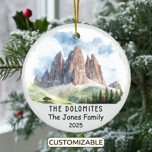 Personlig Dolomites Ornament, Italien Julgransprydnad Keramik