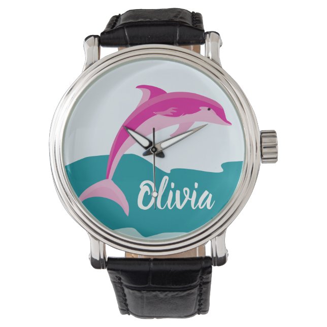 Personlig Dolphin-tema Se Armbandsur (Framsida)