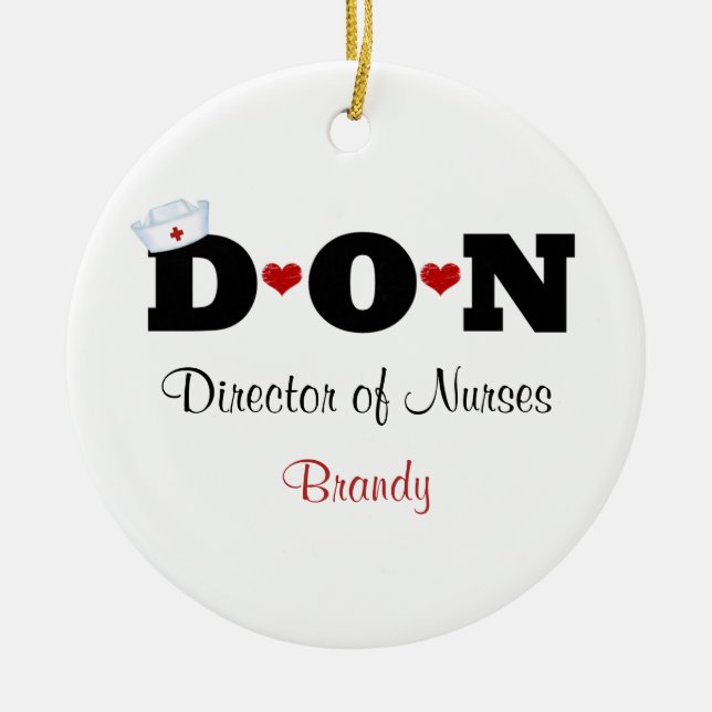 Personlig DON Nurse Ornament (Framsidan)