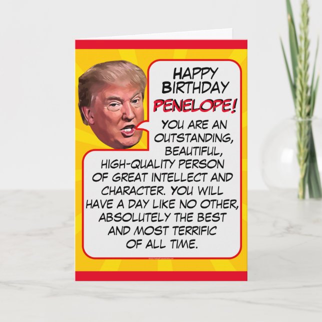 Personlig Donald Trump Funny Birthday Helgkort (Framsida)